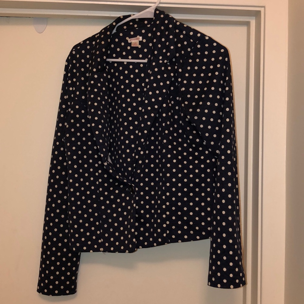 Navy blue polka dot blazer